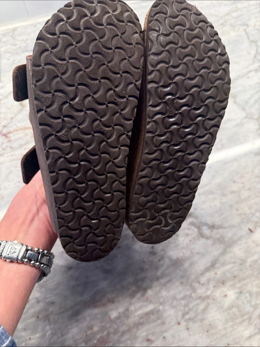 Birkenstock Brown Two-Strap Buckle Sandals